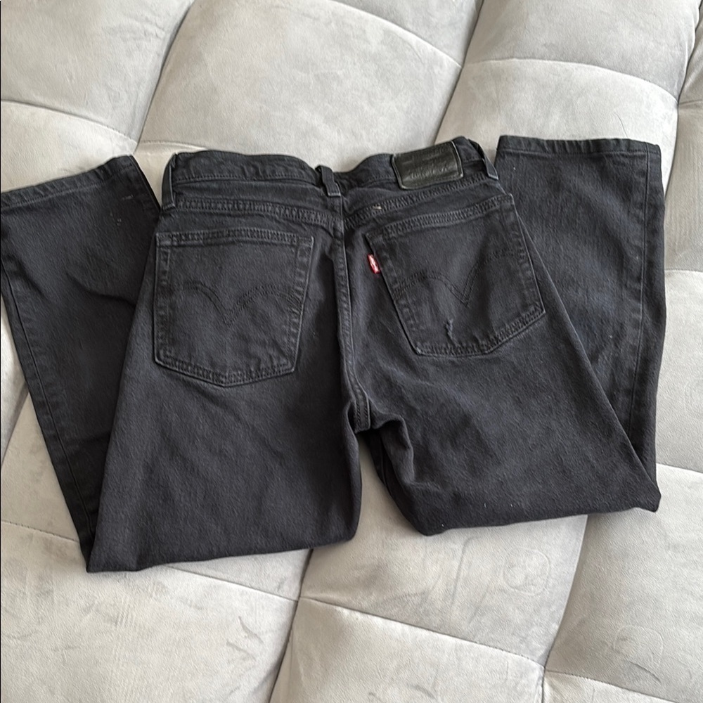 Levi Wedgie Straight Black Jeans size 24